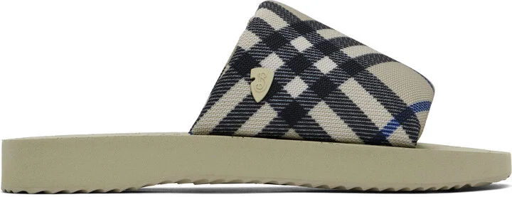 Burberry Beige Check Trek Sandals