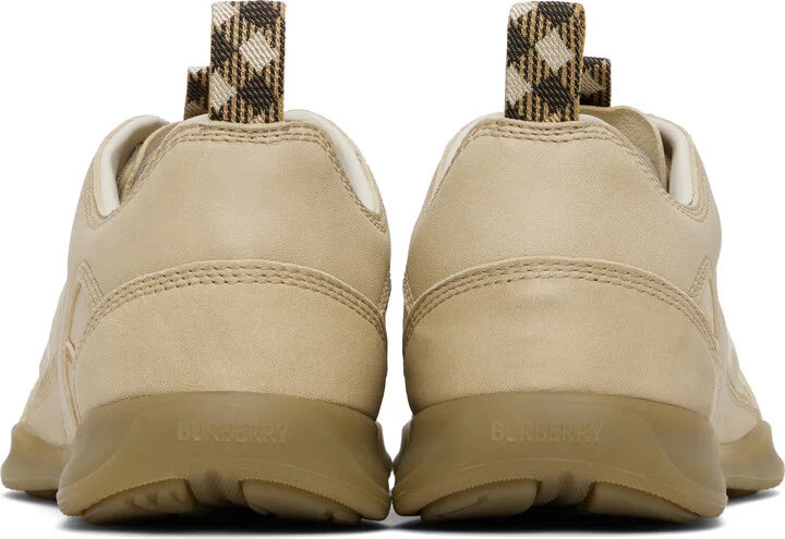 Burberry Beige Leather Matrix Sneakers - Image 2