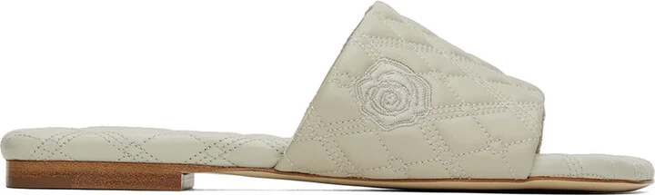 Burberry Beige Leather Quilt Sandals