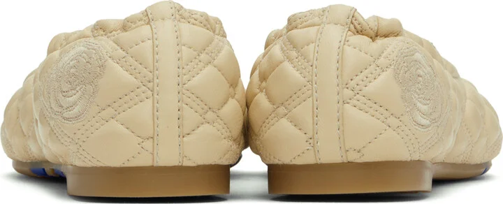 Burberry Beige Leather Sadler Ballerina Flats - Image 2