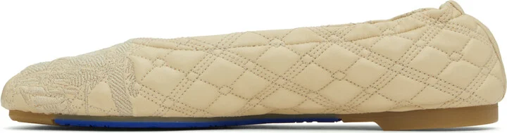 Burberry Beige Leather Sadler Ballerina Flats - Image 3