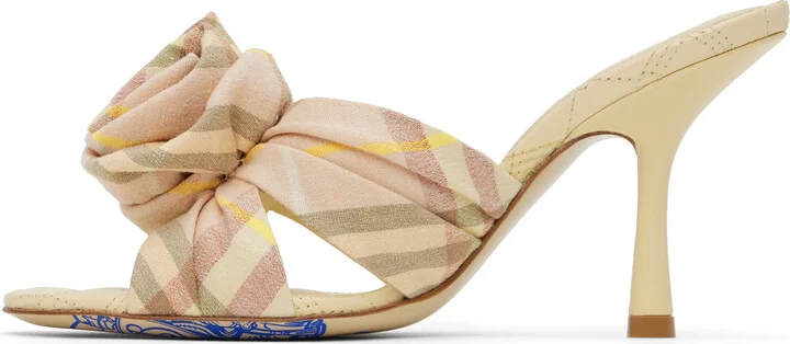 Burberry Beige Mews Rose Heeled Sandals - Image 3