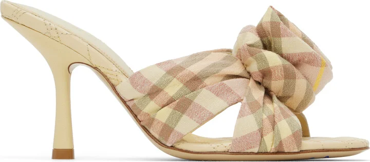 Burberry Beige Mews Rose Heeled Sandals