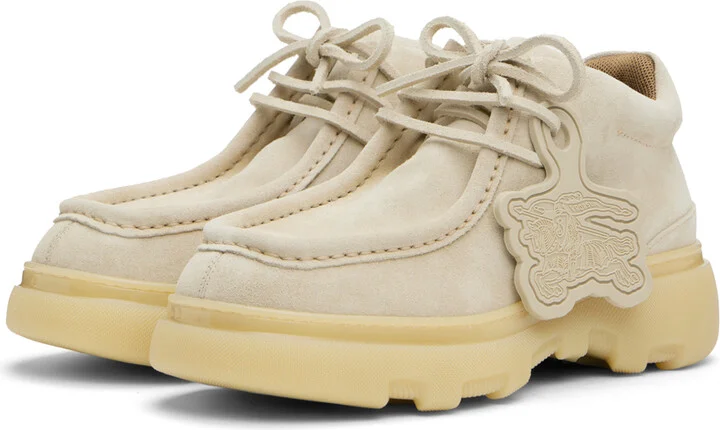 Burberry Beige Suede Creeper Mid Derbys - Image 5