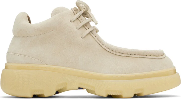 Burberry Beige Suede Creeper Mid Derbys