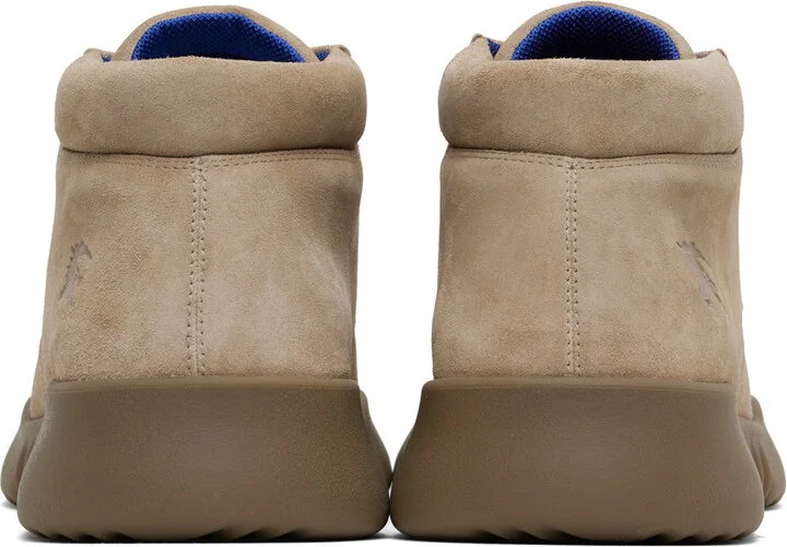 Burberry Beige Suede Log Boots - Image 2