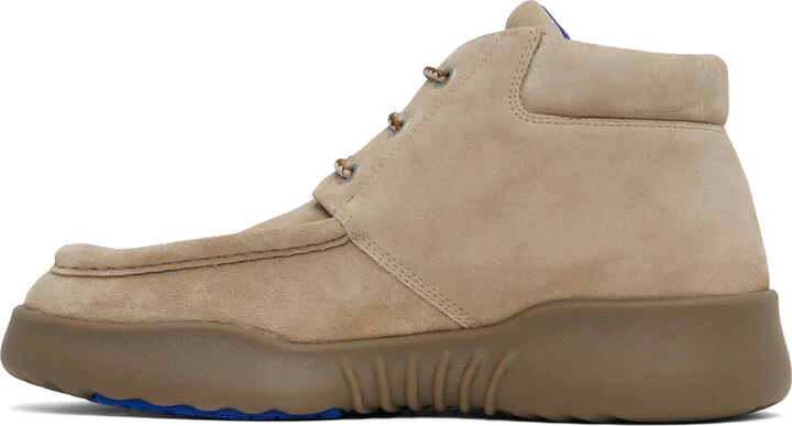 Burberry Beige Suede Log Boots - Image 3