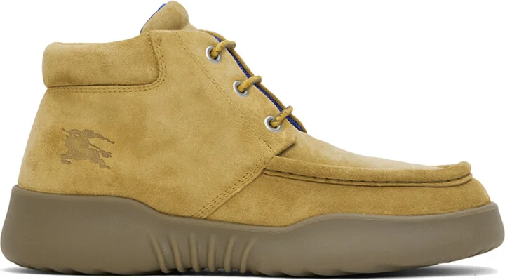 Burberry Beige Suede Log Boots