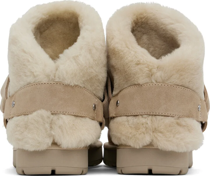 Burberry Beige Suede & Shearling Chubby Boots - Image 2