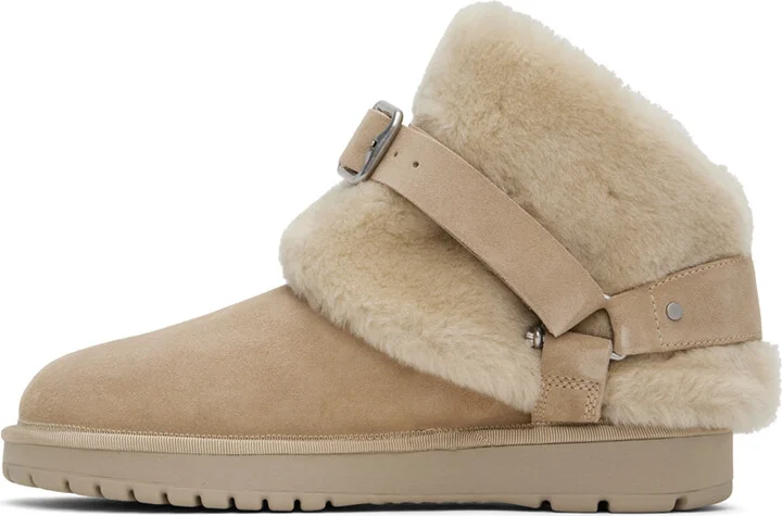 Burberry Beige Suede & Shearling Chubby Boots - Image 3