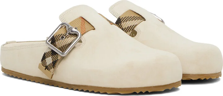 Burberry Beige Suede Urchin Mules - Image 4
