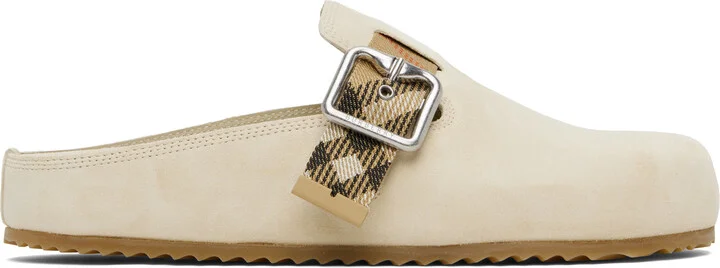 Burberry Beige Suede Urchin Mules