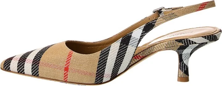 Burberry Birdie Check Canvas Slingback Pump - Image 2