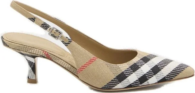 Burberry Birdie Checked Slingback Pumps