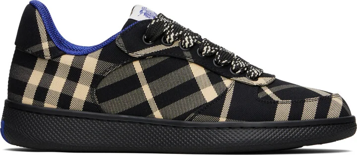 Burberry Black & Beige Check Terrace Sneakers