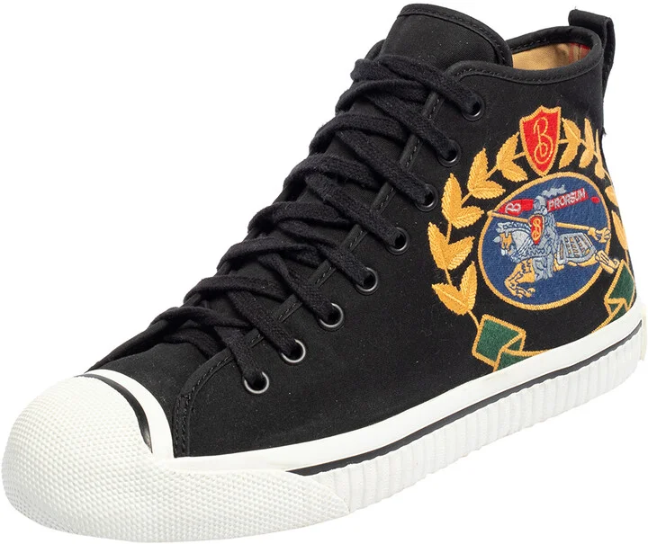 Burberry Black Canvas Kingly Big C High Top Sneakers Size 40