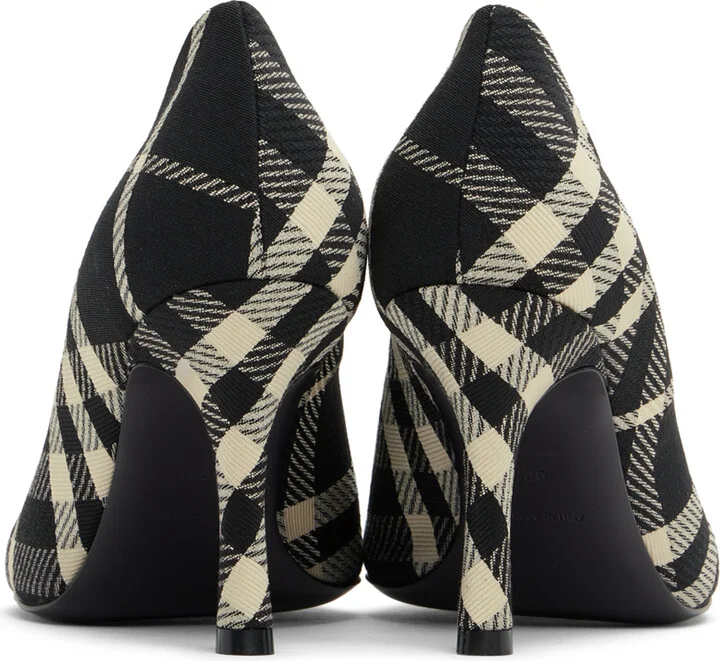 Burberry Black Check Cotton Blend Baby Heels - Image 2