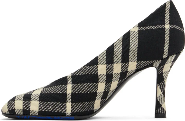 Burberry Black Check Cotton Blend Baby Heels - Image 3