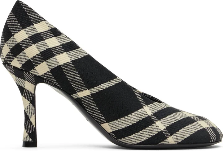 Burberry Black Check Cotton Blend Baby Heels