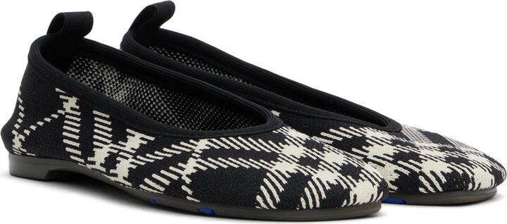 Burberry Black Check Knit Baby Ballerina Flats - Image 4