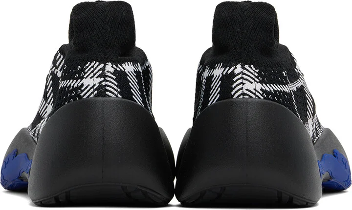 Burberry Black Check Knit Neptune Sneakers - Image 2