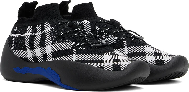 Burberry Black Check Knit Neptune Sneakers - Image 4