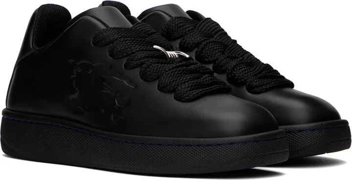 Burberry Black Leather Box Sneakers - Image 4