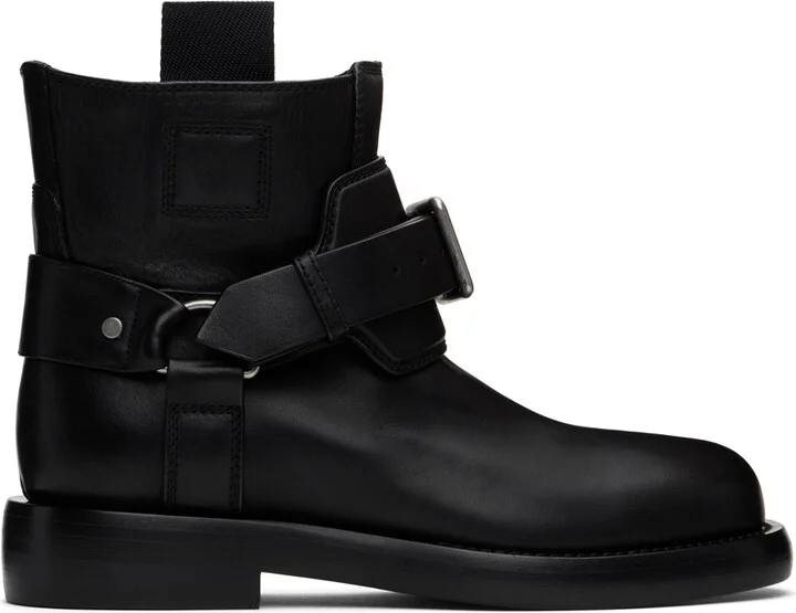 Burberry Black Leather Cobble Boots