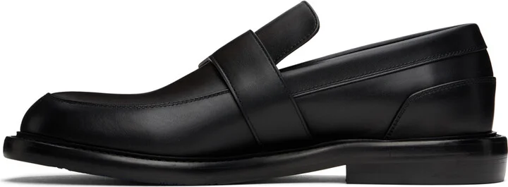 Burberry Black Leather Cobble Loafers - Image 3