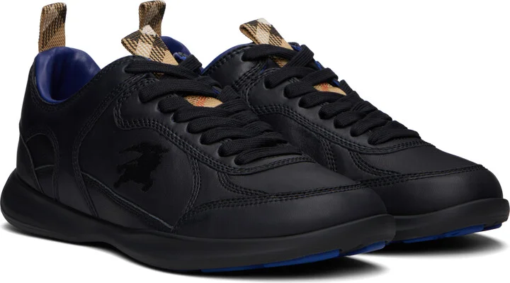Burberry Black Leather Matrix Sneakers - Image 4