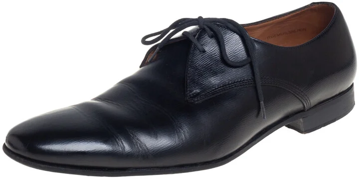 Burberry Black Leather Millstead Lace Up Oxfords Size 43