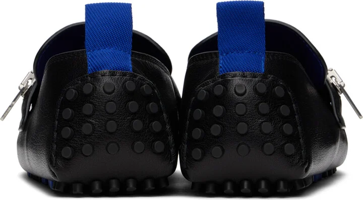 Burberry Black Leather Motor Low Loafers - Image 2