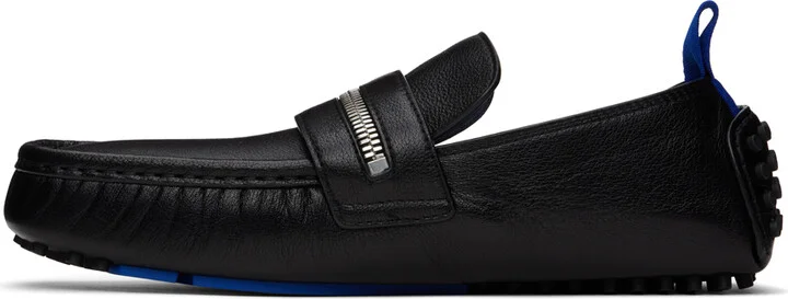 Burberry Black Leather Motor Low Loafers - Image 3