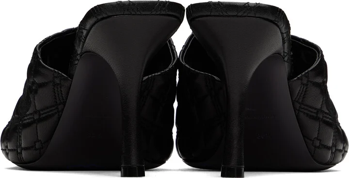 Burberry Black Leather Quilt Mules - Image 2