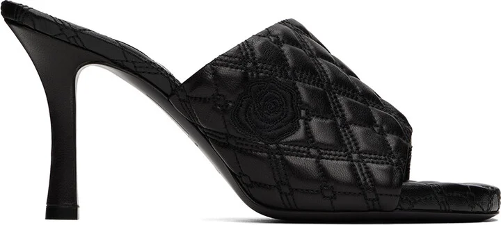 Burberry Black Leather Quilt Mules