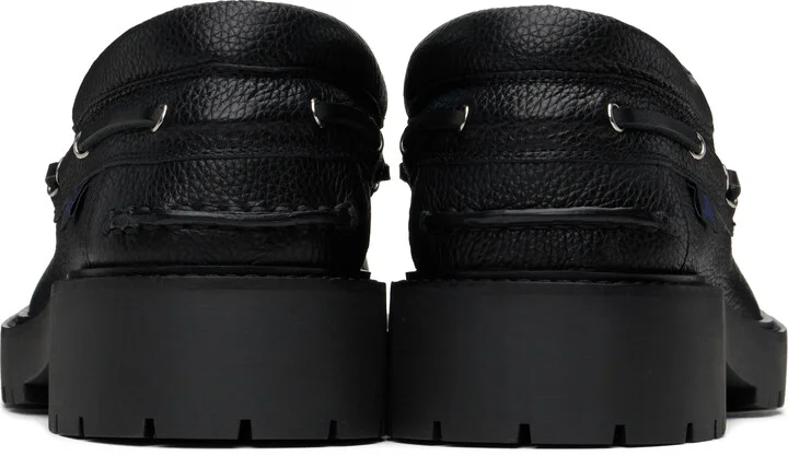Burberry Black Leather Raft Boat Shoes - Image 2