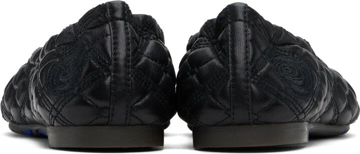 Burberry Black Leather Sadler Ballerina Flats - Image 2