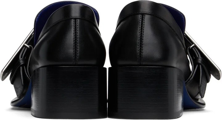 Burberry Black Leather Shield Loafers - Image 2
