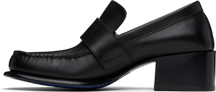 Burberry Black Leather Shield Loafers - Image 3