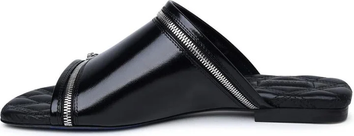 Burberry Black Leather Slippers - Image 3