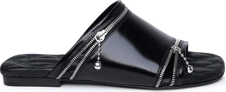 Burberry Black Leather Slippers
