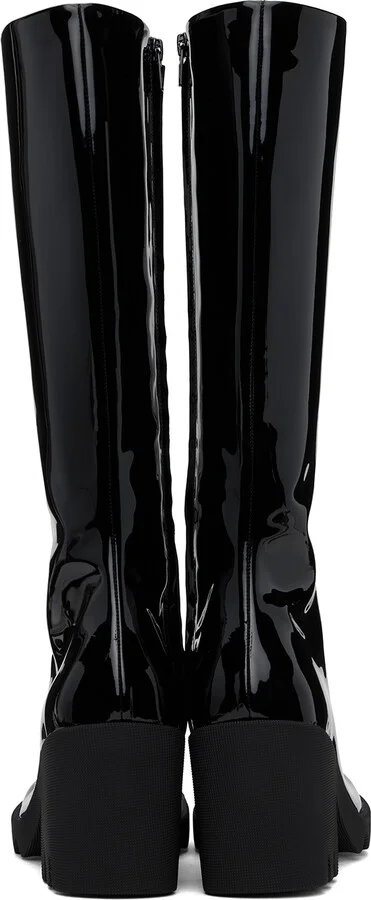 Burberry Black Leather Stride Boots - Image 2