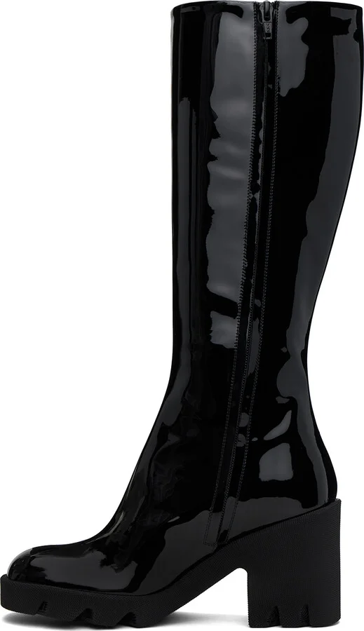 Burberry Black Leather Stride Boots - Image 3