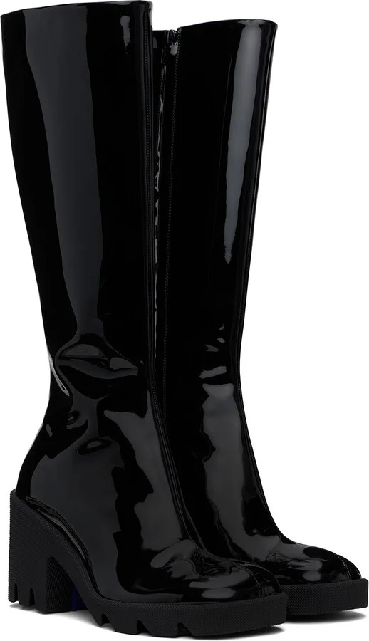 Burberry Black Leather Stride Boots - Image 4
