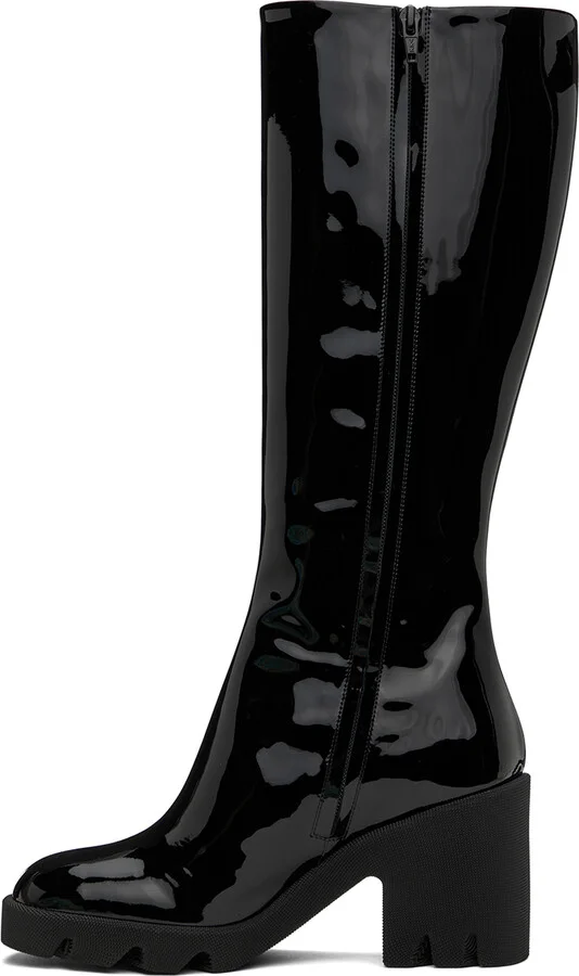 Burberry Black Leather Stride Boots - Image 3