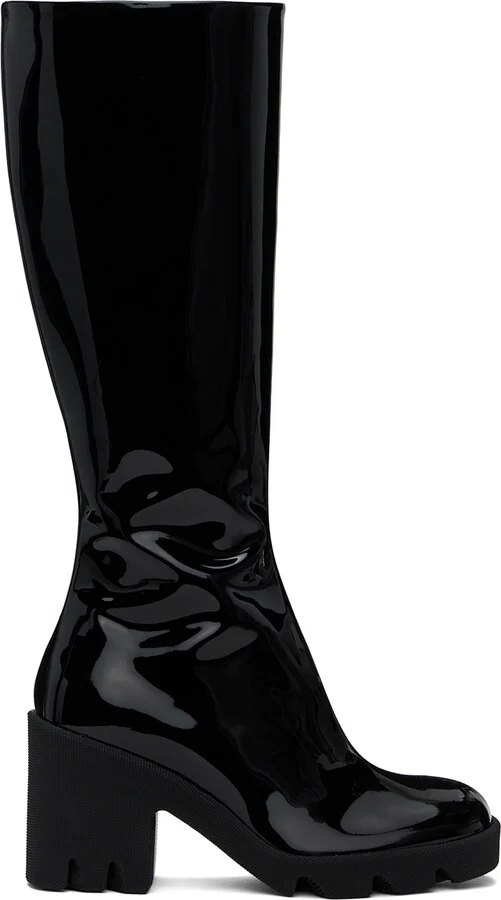 Burberry Black Leather Stride Boots