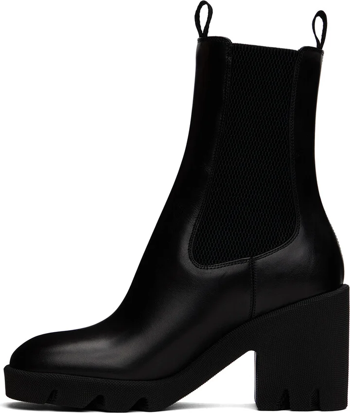 Burberry Black Leather Stride Chelsea Boots - Image 3