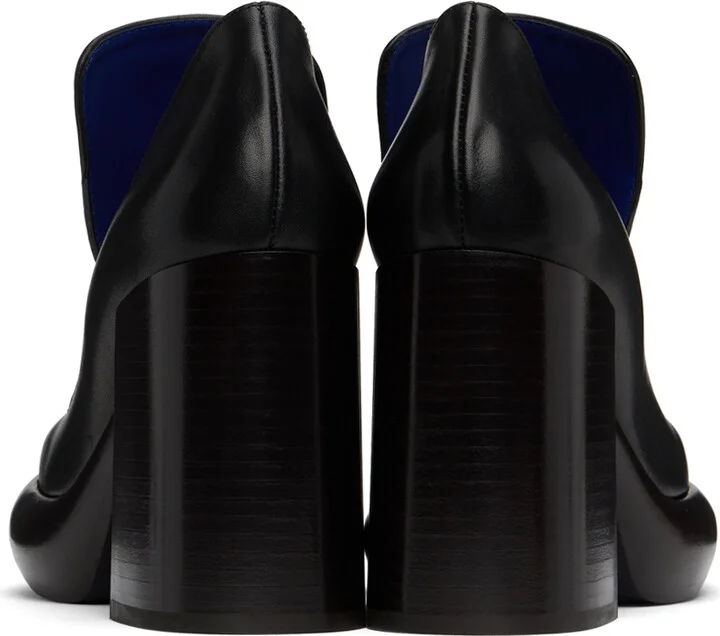 Burberry Black Leather Wedge Heels - Image 2