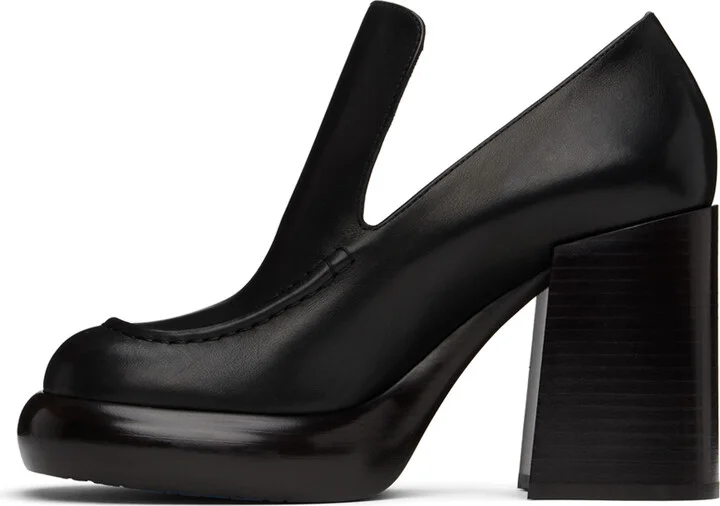 Burberry Black Leather Wedge Heels - Image 3
