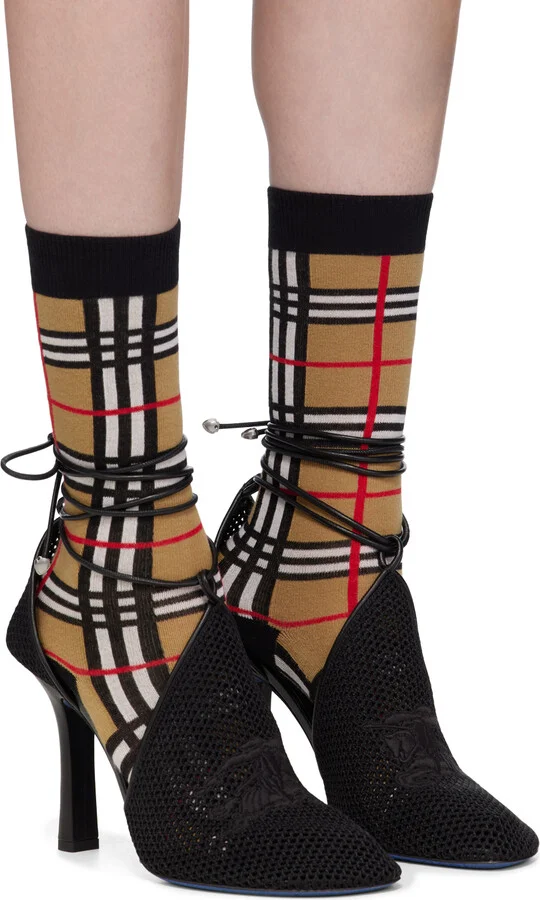 Burberry Black Mesh Heels - Image 4